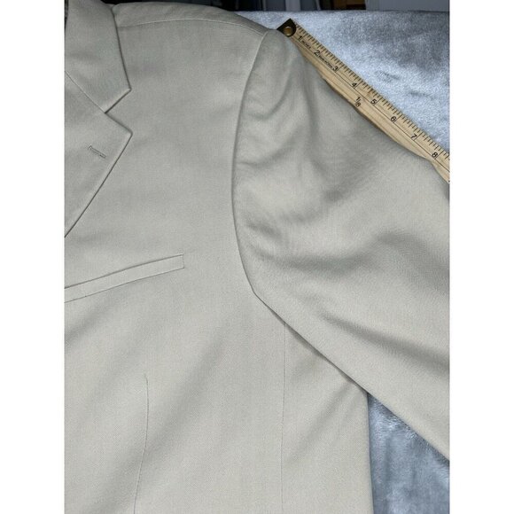 Joseph & Feiss SILK Blazer Mens 48 Long Beige Lined Sport Coat Jacket 3 Button - Picture 14 of 16